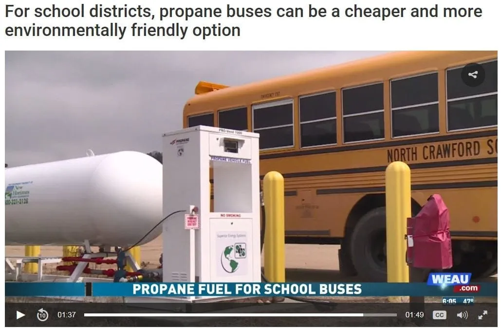 WEAU 13 News: For school districts, propane buses can be a cheaper and more environmentally friendly option